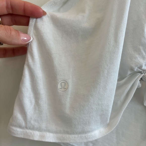 Lululemon All Tied Up White Womens Racerback Tank Top Embroidered Logo Open Back - Picture 6 of 8